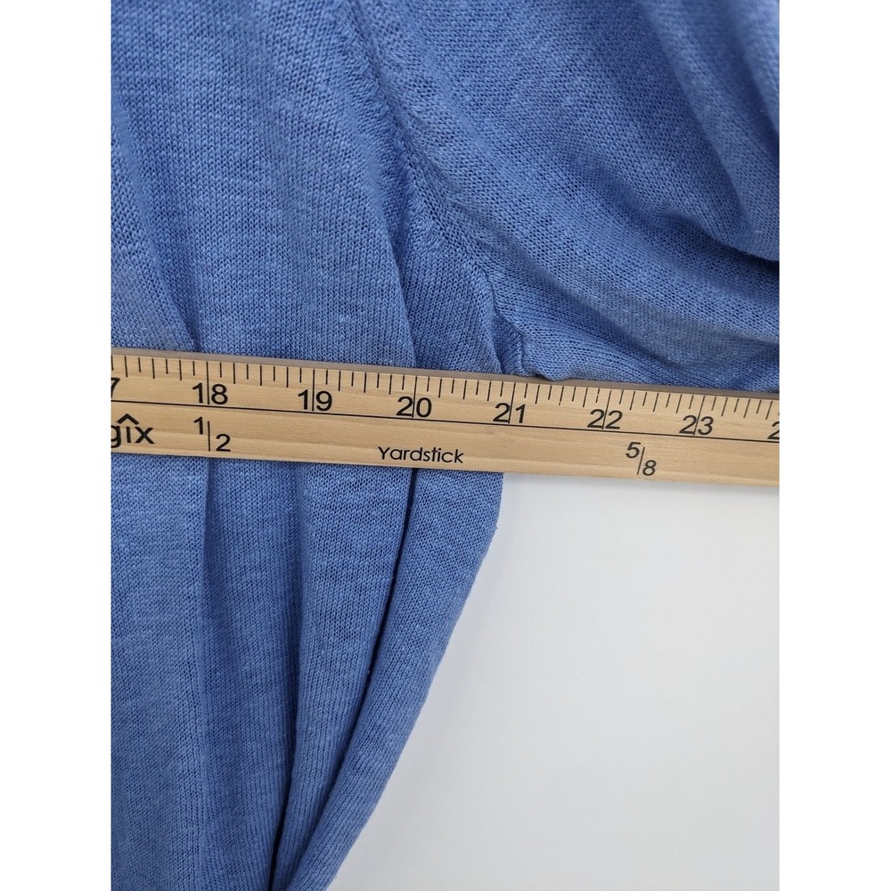 J Jill Wearever Collection Sweater Womens XL Blue Linen Blend Drape Front Wrap - Picture 10 of 11